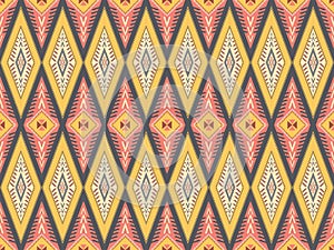 Geometric seamless Ethnic traditional pattern in swithing rectangle style and crossing stripe line. Diamond Rectangle