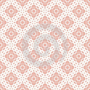 Geometric seamless pattern. Abstract minimal texture with fading pink rhombuses