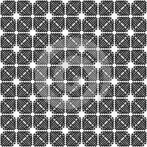 Geometric seamless pattern in black and white.