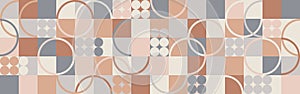 Geometric seamless pattern with brown patterns, Scandinavian style ornament.