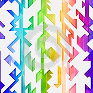 Geometric seamless pattern with colored background