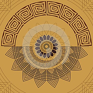 Geometric seamless X pattern. Decorative Mandala elements.