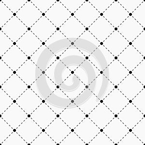 Geometric seamless pattern. Dots with dashed lines.