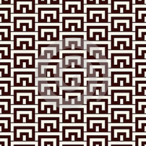 Geometric seamless pattern. Geo print. Arcs, brackets motif. Oriental ornamental background. Ancient mosaic wallpaper