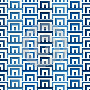 Geometric seamless pattern. Geo print. Arcs, brackets motif. Oriental ornamental background. Ancient mosaic wallpaper