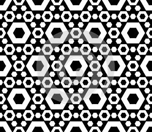 Geometric seamless pattern, perforated hexagons texture