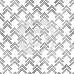 Geometric seamless pattern. Repeated silver patterns. Arrow background. Abstract chevron texture. Repeating print with chivron. Gr