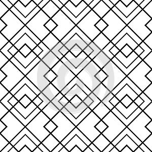Geometric seamless pattern. Repeating diamond pattern. Abstract geometry background. Repeated art deco lattice. Diamonds patern