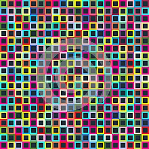 Geometric seamless pattern of square, abstract background. Checkered design, bright multicolored squares. For the