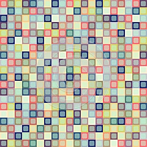 Geometric seamless pattern of square, abstract background. Checkered design, bright multicolored squares. For the