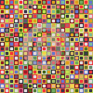 Geometric seamless pattern of square, abstract background. Checkered design, bright multicolored squares. For the