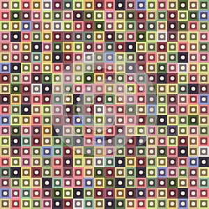 Geometric seamless pattern of square, abstract background. Checkered design, bright multicolored squares. For the