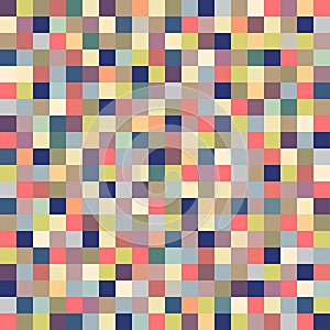 Geometric seamless pattern of square, abstract background. Checkered design, bright multicolored squares. For the