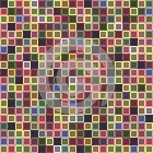 Geometric seamless pattern of square, abstract background. Checkered design, bright multicolored squares. For the