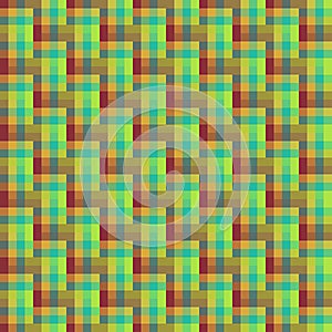 Geometric seamless pattern of square, abstract background, optical illusion. Checkered design, bright multicolored squares and the