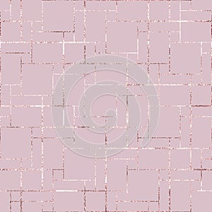 Geometric seamless pattern. Texture glitter foil. Pink girly background. Stylish lines. Beauty rose gold pattern. Luxury marble ef