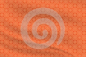 Geometric seamless pattern traditional with silk fabric texture circle overlapping orange background photo