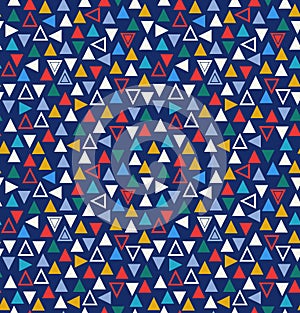 Geometric seamless pattern with triangles. Abstract multicolor background.