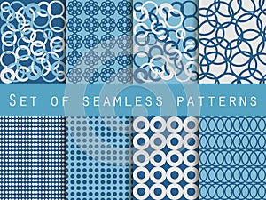 Geometric seamless patterns. Pattern with rings. Vector illustration.