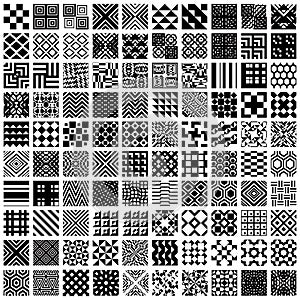 100 geometric seamless patterns set.