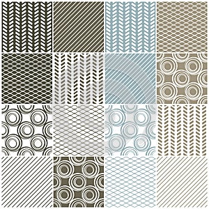 Geometric seamless patterns: swaves,circles, lines