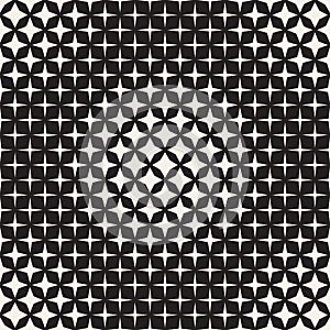 Geometric Seamless Star Shapes Pattern. Halftone Gradient Effect. Stylish Vector Illustration