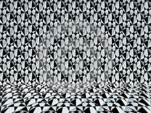 Geometric seamless on trapezoid pattern, 3D render