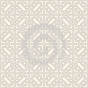 Geometric seamless vector pattern including traditional korean or chinese motive with typical lines and elements