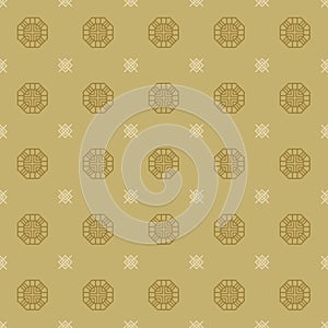 Geometric seamless vector pattern including traditional korean motive with typical lines and elements