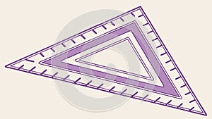 Geometric Set Square Ruler, Architectural and Drafting Tool, vector design Generative AI