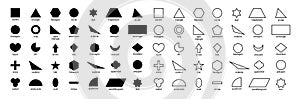 Geometric shape. Basic outline figure for education and toy of kids. Basic geometric shapes in line style such as: triangle,