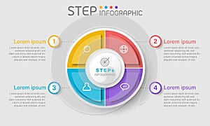Geometric shape elements with steps,options,milestone,processes or workflow.Business data visualization