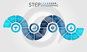 Geometric shape elements with steps,options,milestone,processes or workflow.Business data visualization.Creative step infographic.