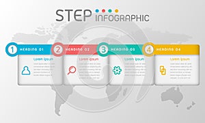 Geometric shape elements with steps,options,milestone,processes or workflow.Business data visualization.Creative step infographic