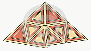 Geometric shape formed by triangles abstract design art, pattern element, vector design Generative AI
