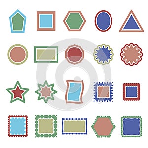 Geometric shape frames abstract blank template.