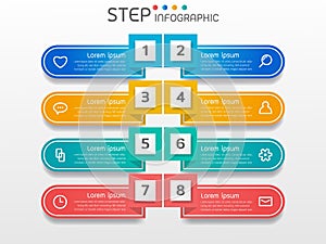 Geometric shape infographic elements with steps,options,processes or workflow.Business data visualization.