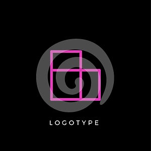 Geometric shape letter L, line monogram, decorative logo concept, linear monogram for architecture office, minimal style