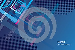 Super modern geometric background with blue color