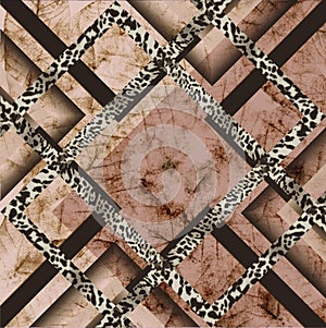 geometric shaped scarf pattern design on leaf textured background