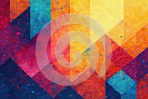 Geometric shapes, abstract color blocks, continuous print, pattern, style, vector