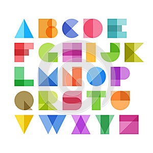 Geometric shapes alphabet letters