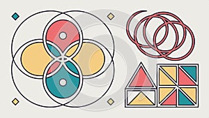 Geometric shapes circles abstract modern design vector design Generative AI