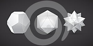 Geometric shapes, dodecahedron, vector photo