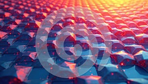 Geometric shapes forming repeating sequence on surface, surface, geometric, minimalist