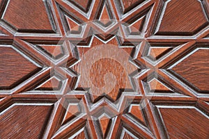 Geometric shapes found on wooden doors of historical buildings
