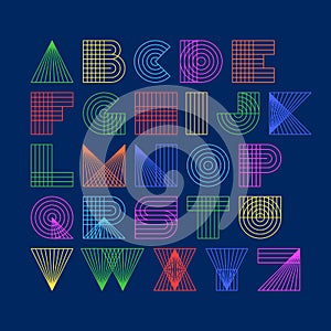 Geometric shapes linear alphabet
