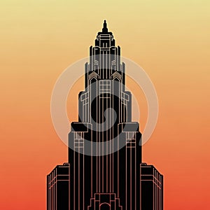 Geometric shapes and linear patterns, emphasizing verticality