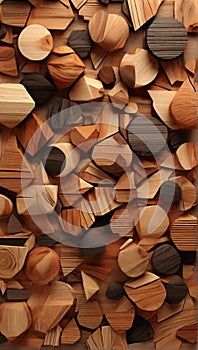 Geometric Shapes with Natural Wood Textures Background. Modern abstract background photo