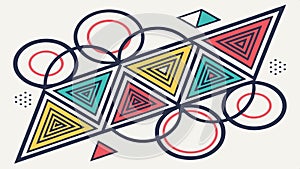 Geometric shapes pattern, colorful and abstract background vector design Generative AI